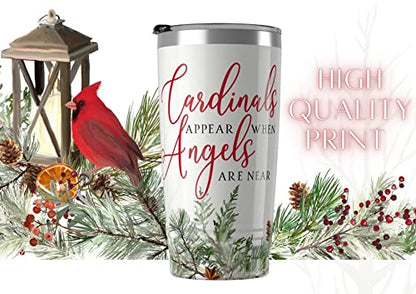 Onebttl Cardinal Gifts for Women, 20oz Stainless Steel Tumbler with Lid and Straw, Cardinals Appear