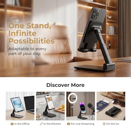Phone Stand for Desk Cell Phone Holder Stands for iPhones, Black - color: A-Black