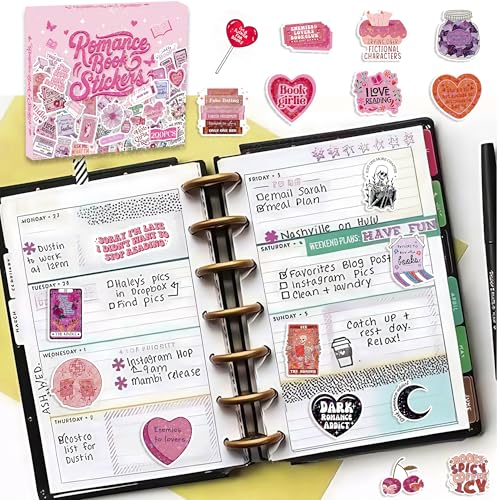 200 PCS Holographic Bookish Stickers for Kindle, Book Stickers Pack with Elegant Foil-Stamped Pink Box, Waterproof Vinyl Decals for Laptop Water Bottles Scrapbooking BookTok Reading - style: 200 PCS Holographic Book Stickers - With Gifts Box