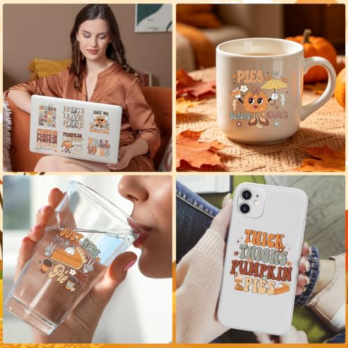 Rngmsi UV DTF Cup Wrap - 30 Sheets Retro Fall UV DTF Stickers for Glass Mug - style: Retro Fall