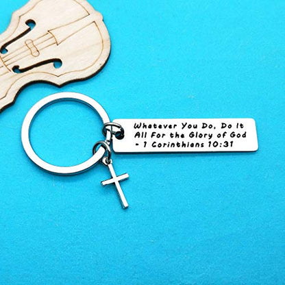 Xiahuyu Christian Keychain - Bible Verse Baptism & Communion Gift - Inspirational Religious Gifts for Women & Men - color: Christian-3