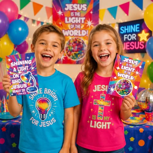 Dvbonike 24Pcs VBS Religious Coloring Books Illumination Station DIY Pages - color: E-VBS Religious