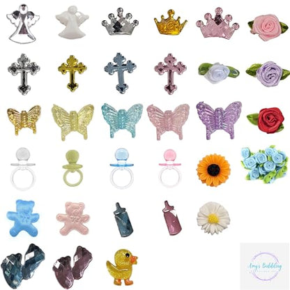 Personalized Memorial Service Funeral Ribbon Pins 20 Cross Religious Celebration of Life Custom Made Awareness Remembrance Anniversary Death Cross Sympathy Name Angel - color: Pastel Blue