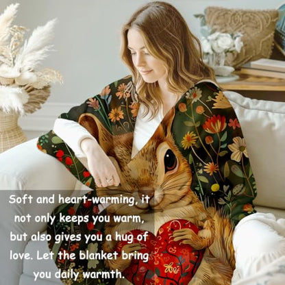 Squirrel Blanket Gifts for Women Kids - color: Squirrel, size: 50"x60"