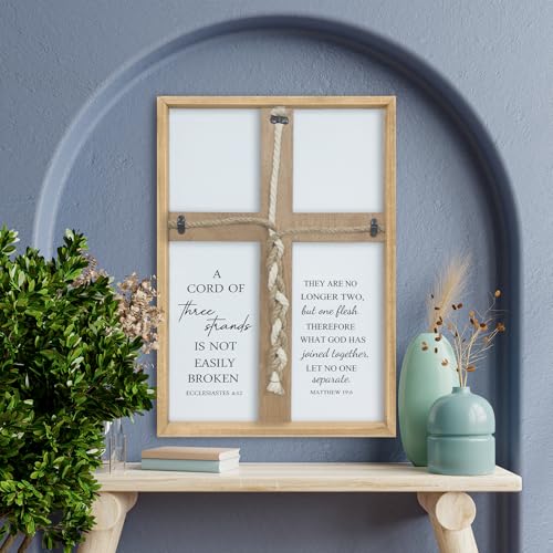 RLWangChao A Cord of Three Strands Wedding Ceremony Unity Sign 22"X16" Wood