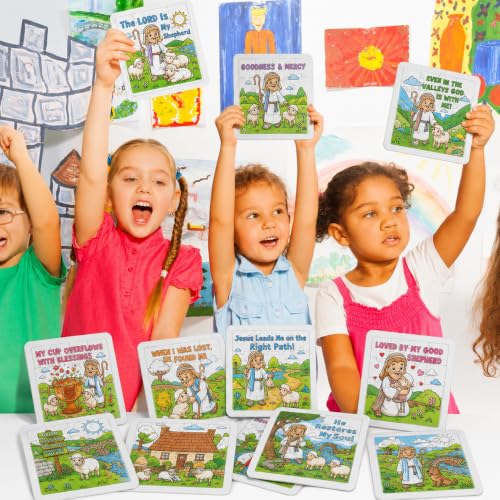 Cinrobiye 24 Pcs VBS 2026 Emerald Isle Coloring Puzzle Kit, Good Shepherd Christian Puzzle Crafts Inspired by Psalm 23 for Vacation Bible School, Sunday School, Church Activities and Group Events - color: Emerald Isle