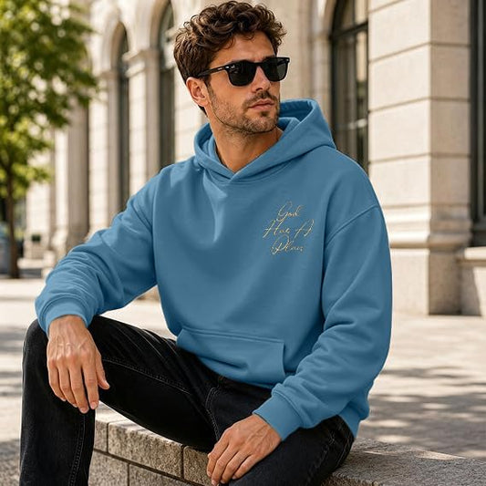 Christian Hoodies for Men God Has a Plan Graphic Tops - color: Blue, size: XX-Large