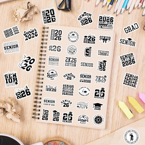 Senior 2026 Graduation Stickers - 50 Pcs Class of 2026 Stickers for College, Graduation Decal for Journal Scrapbook Water Bottle Card Laptop, High School Senior Party Decor Supplies - style: Senior 2026 Graduation