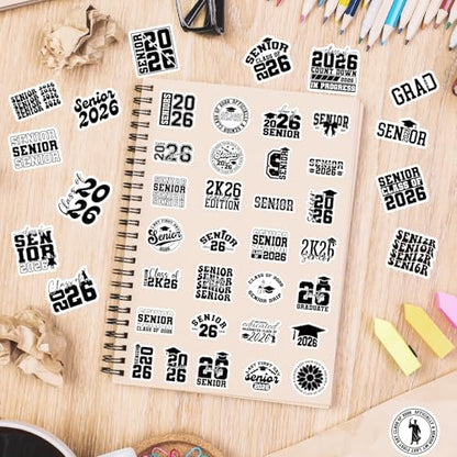 Senior 2026 Graduation Stickers - 50 Pcs Class of 2026 Stickers for College, Graduation Decal for Journal Scrapbook Water Bottle Card Laptop, High School Senior Party Decor Supplies - style: Senior 2026 Graduation
