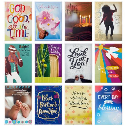 Hallmark Mahogany Cards (Assorted 12-Pack) for Birthday, Baby, Sympathy