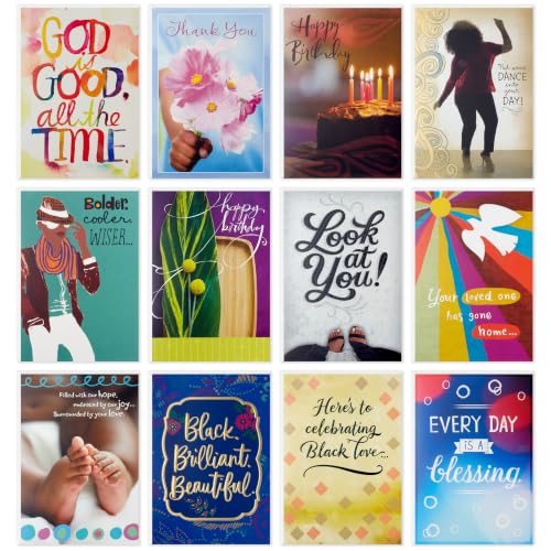 Hallmark Mahogany Cards (Assorted 12-Pack) for Birthday, Baby, Sympathy
