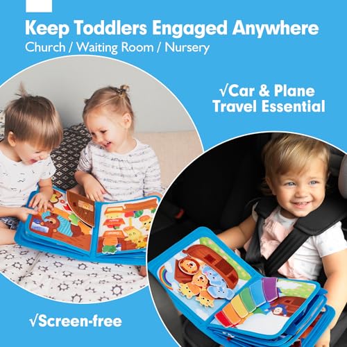 hahaland Noah's Ark Toy Busy Book for Toddlers 1-3 - Baptism Gifts for Boys - style: Noah's Ark