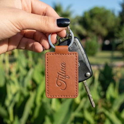 Elegaperma 15pcs Leather Keychain Blanks,Leather Keychains for Engraving