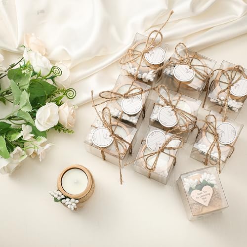 MTLEE 16 Pack Wooden Tealight Candle Holder Kit Guest Gifts, Classic - color: Classic