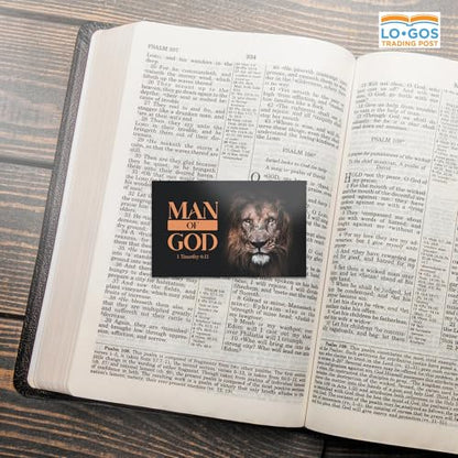 Pass It On Scripture Cards, Lion, Man of God 1 Timothy 6:11, Pack of 25 — Inspirational Bible Verse Wallet Cards, Devotional, Bible Study — Memorization, Small Christian Greetings for Encouragement - color: Man of God