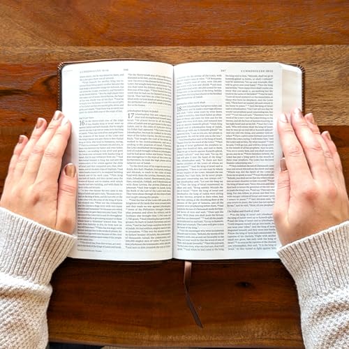 Personalized ESV Premium Church Bible, Large Print – Brown TruTone Faux Leather | Custom Name Engraved | English Standard Version with 10 pt Font, Ribbon Marker & Smyth-Sewn Binding (Name Only)