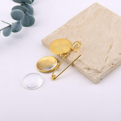 Wedding Double Picture Frame Brooch for Bride Grooms Boutonniece Pin for Wedding Bouquet - color: Color O
