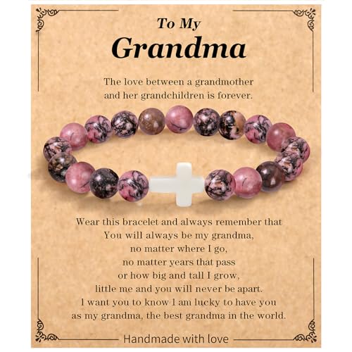 Christian Grandparents - Day Gifts for Women, Religious Cross Bracelet - color: Grandma