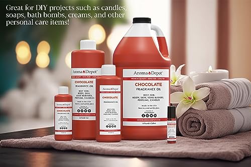 Aroma Depot Chocolate 2 oz. Fragrance Oil Perfume Skin Oil, Scented, is Great for Candles, Bath Bombs, Body Butters, Creams & Lotions. Few Drops in The Diffuser, Burners, or Warmers.