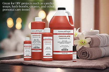 Aroma Depot Chocolate 2 oz. Fragrance Oil Perfume Skin Oil, Scented, is Great for Candles, Bath Bombs, Body Butters, Creams & Lotions. Few Drops in The Diffuser, Burners, or Warmers.