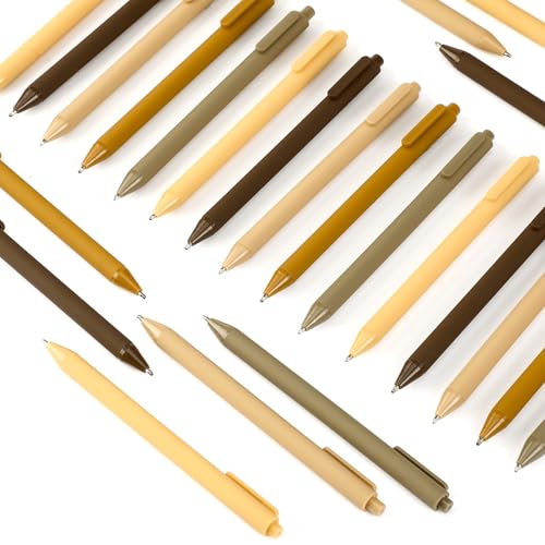 100 Pcs Ballpoint Gel Pens Bulk Retractable, Brown Series - style: Brown Series