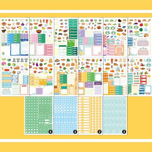 1700+ Functional Decorative Planner Stickers Set (Dietary Arrangements) - color: Dietary Arrangements