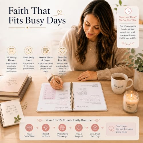 meDolove Bible Study Journal Spiral Christian Book for Women,5.4" × 8" - color: Black