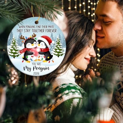 Penguin Couple Ornament 2026 - Our First Christmas Ornament for Couples - color: Penguin 2
