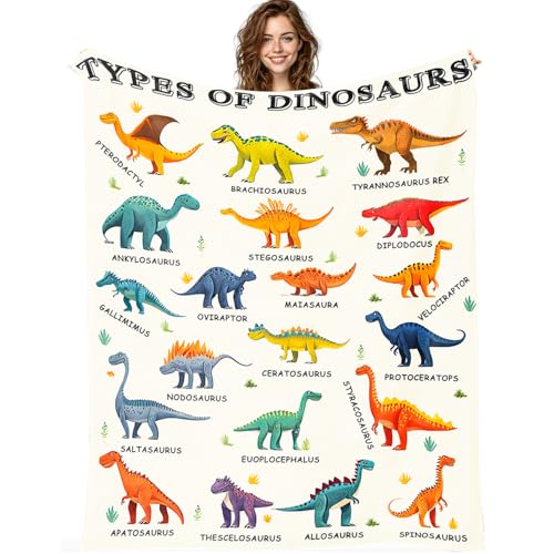 Dinosaur Blanket Dinosaur Decor Cozy Animal Throw Super Soft Plush Flannel Fleece Blanket Gift for Kids Adults Men Women Ultra Warm & Lightweight Flannel, 60"X50" - color: Dinosaur, size: 60"x50"
