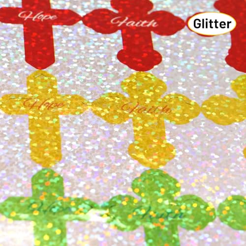 Fancy Land 600 Cross Stickers Glitter Small Cross Stickers for Scrapbook