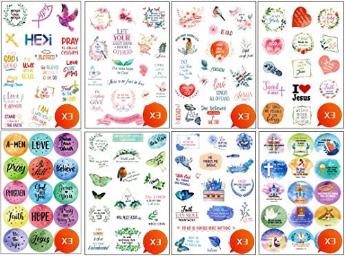 24 Sheets Inspirational Christian Stickers for Journaling, Bible Stickers - style: 24 Sheets Bible Stickers