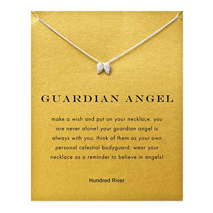 Baydurcan Silvery Necklace for Women Pendant Chain Friendship Necklace Gift - style: angle wings s