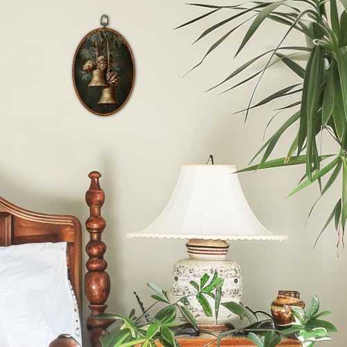 BCUANGD Vintage Christmas Bell Oval Wall Art Decor 8.6"x11.4" - color: Christmas-24