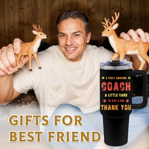 Coach Gifts, 40oz Tumbler with Handle, Stainless Steel Coffee Mug - color: Coach-White
