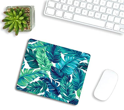 Tropical Mouse Pad, Tropical Palm Leaves Hawaii Jungle Customized Premium-Textured Mouse Mat,Washable Mousepads Non-Slip Rubber Base Small Mousepad, 9.5×7.9×0.12 inches - color: TSP152