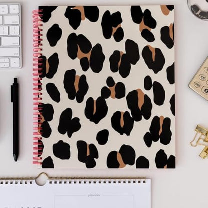 kate spade new york Large College Ruled Notebook, 11" x 9.5" Spiral Notebook with 160 Pages - color: Forest Feline