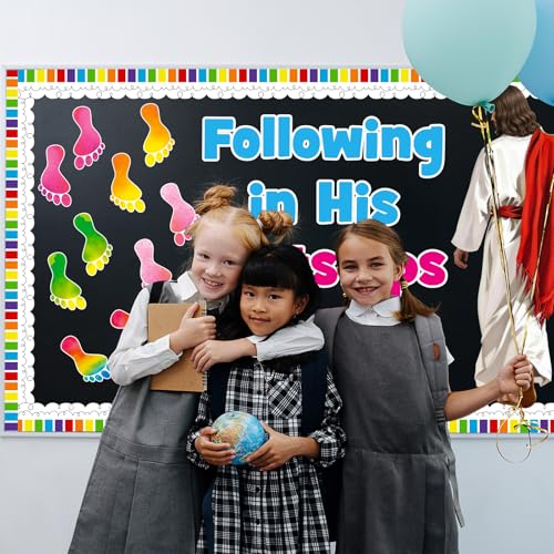 Huzobooby Christian Bulletin Board Set, Following in His Footsteps
