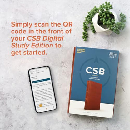 CSB Study Bible, Personal Size, Digital Study Edition, Burnt Sienna LeatherTouch, Red Letter, Study Notes and Commentary, Illustrations, Articles, Word Studies, Outlines, Timelines
