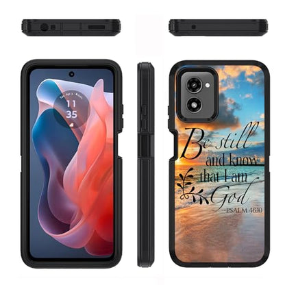 Designed for Moto G Power 5G 2024 Case, Military Grade Heavy Duty 3-Layer Shockproof Full-Body Protective Cover for Motorola Moto G Power 5G 2024, Quotes Bible Verse Psalm 46:10 - color: Quotes Bible Verse Psalm 46:10
