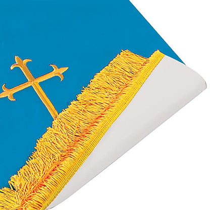 Murphy Robes Pulpit Scarves - Reversible Lectern Banner Embroidered with Gold Latin Cross Sanctuary Pulpit Scarf, 17 x 36-Inch, Blue/White - color: Blue/White
