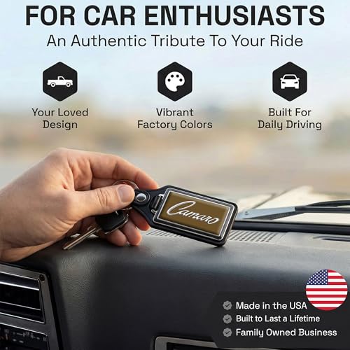 Brotherhood Car Key Chain for Camaro - Classic Models Keychain - color: Dark Brown - 69 Script