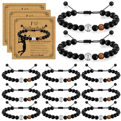 12 Set Sport Adjustable Bracelets Gift - color: Black, size: Volleyball
