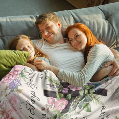 Christian Birthday Gifts for Women, Christian Blanket with Flowers 80"x60" - color: Christian Gifts-flowers, size: 80"x60"