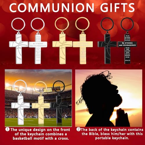 Football/Baseball/Soccer/Basketball Cross Keychain for Men Sport Gifts - color: Black, style: Basketball-joshua 1:9