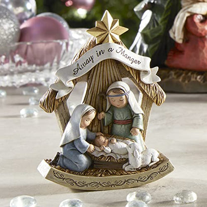CBC Group Avalon Gallery - Advent and Christmas Children's Nativity Figurine, 4 x 5-Inch, Away in a Manger