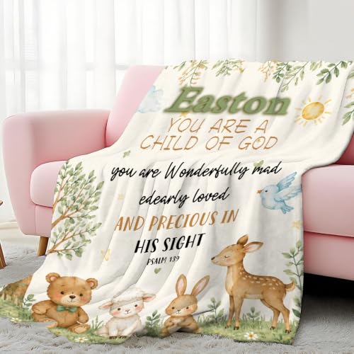 Personalized Baby Blankets with Name Christian Gift for Baby - color: Color a