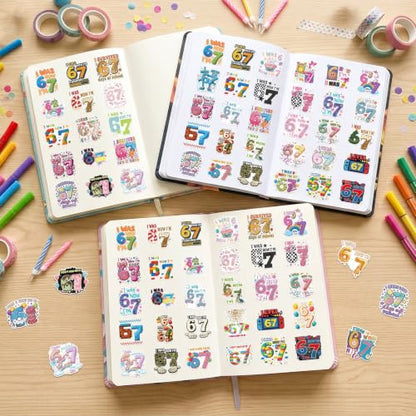 50 Pcs 67 Stickers for Water Bottle 67 Stickers for Laptop Journal - style: 67