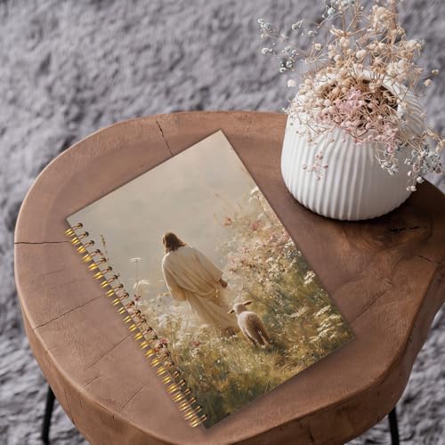 Christian Jesus and Lamb Spiral Notebook Journal, The Lost Lamb Religious Spiral Notebook Journal for Note Taking, Christian Faith Based Gifts, 5.5x8.3 Inch - color: Christian Jesus and Lamb