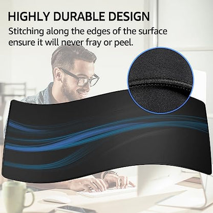 KTRIO Large Gaming Mouse Pad Desk Mat for Gamer, 35.4" x 15.7", Black, XXXL - color: Black Stealth, size: 35.4l x 15.7w Inches