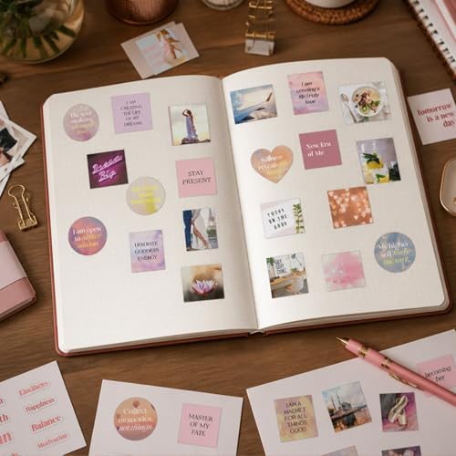 100Pcs Vision Board Supplies Stickers Pink Positive Quote Stickers - color: 100pcs Pink Vision Board 239